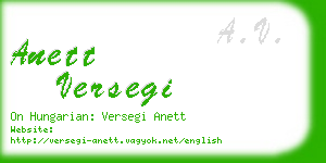 anett versegi business card